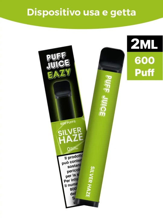 Silver Haze pennetta usa e getta 600 Puff gusto cannabis ItaliaSvapo.it