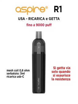 Aspire R1 pod mod automatica usa ricarica e getta - online ItaliaSvapo
