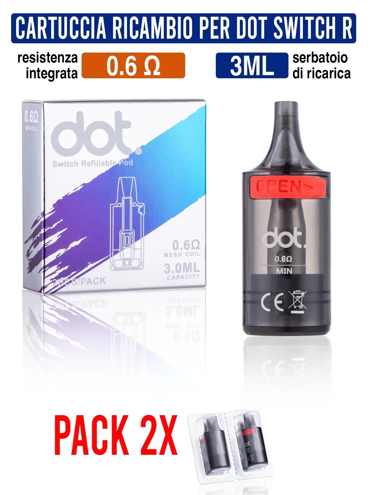 Cartuccia pod ricambio dot switch r